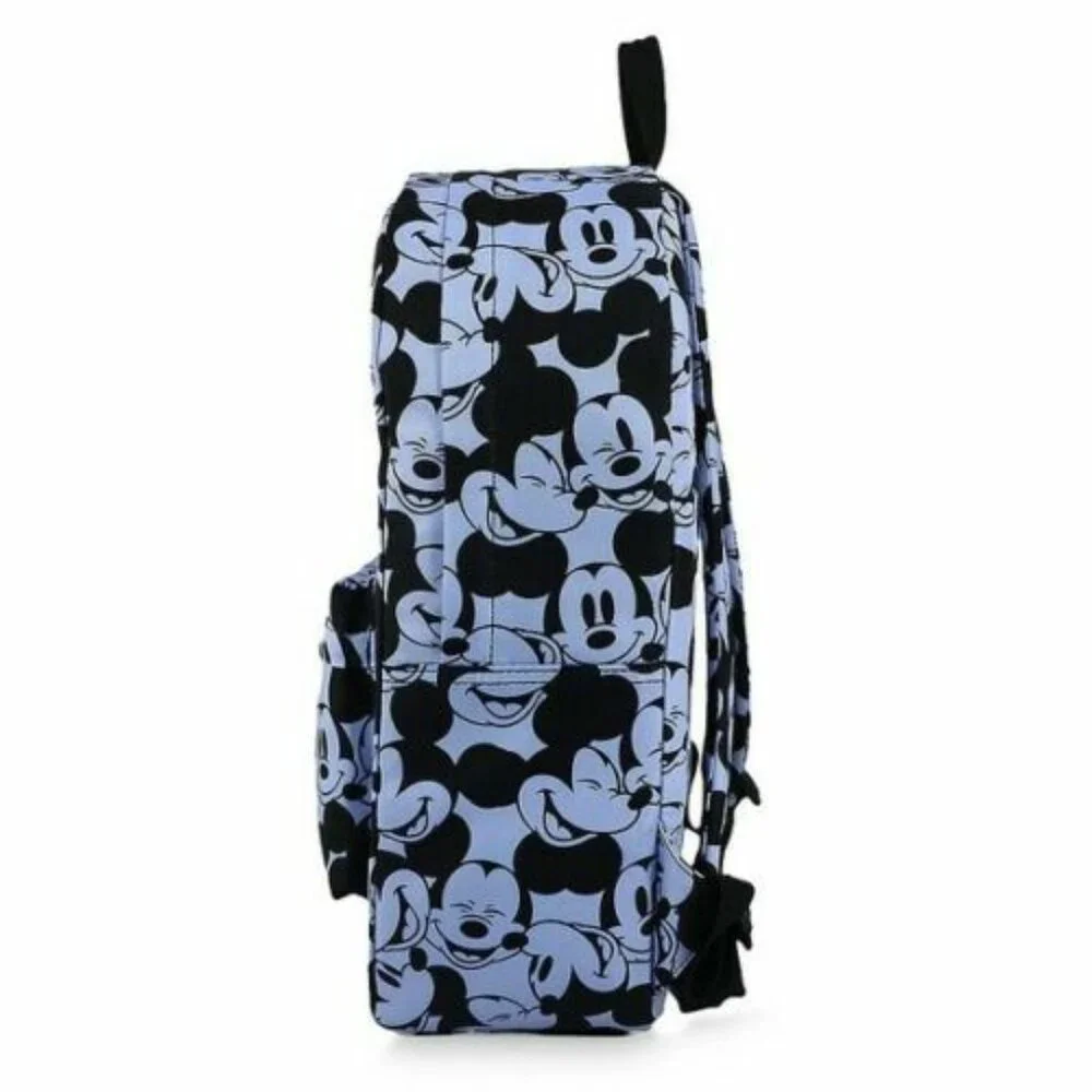 Disney Store Mickey Mouse Face Expressions Laptop Backpack 18" Blue Black NEW - Picture 4 of 4